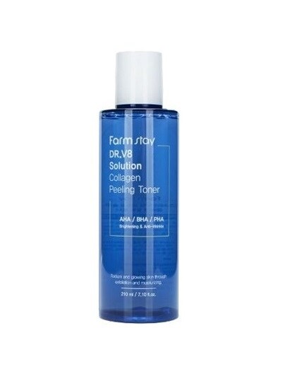 ПИЛИНГ-ТОНЕР ДЛЯ ЛИЦА С КОЛЛАГЕНОМ DR-V8 SOLUTION COLLAGEN PEELING TONER 210мл 1FS0477 - фото 1536